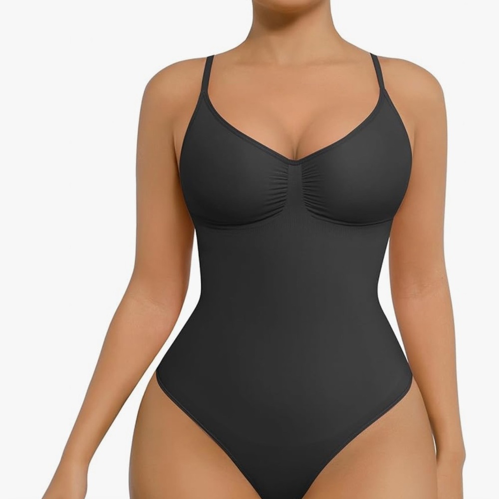 Black Spaghetti Strap Bodysuit
